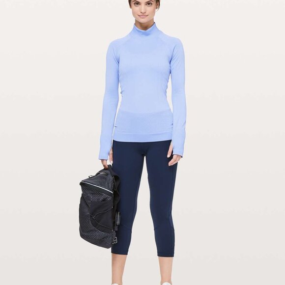 Lululemon Rest Less Mock Neck Hydrangea Blue - Picture 1 of 4